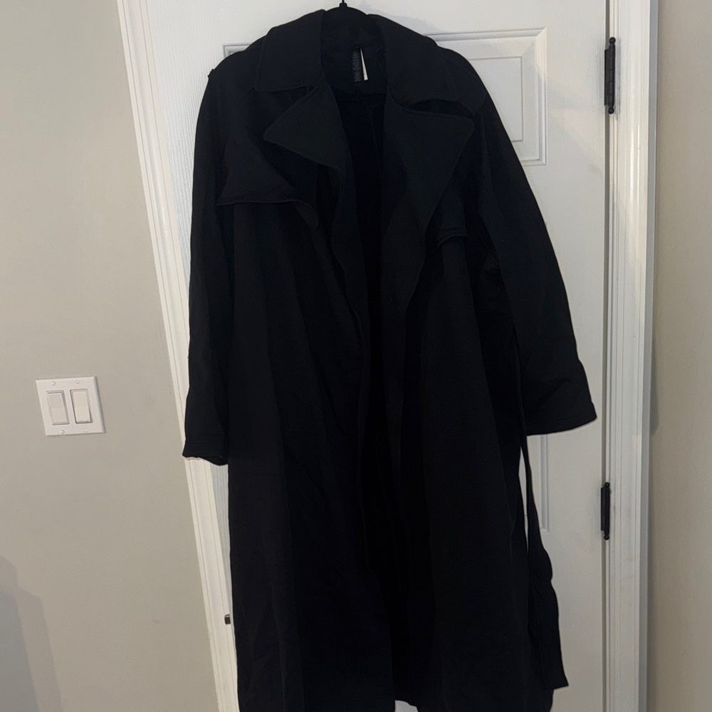 SKIMS soft 100% cotton Black Trench Coat